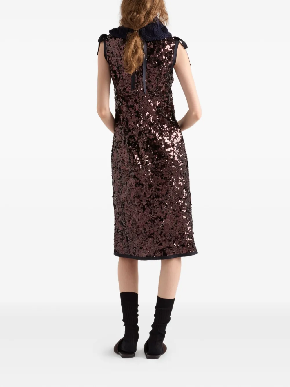 Prada Abito In Paillettes Marroni Donna In Brown