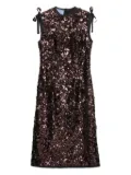 Prada sequin sleeveless midi dress - Brown
