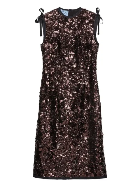 Prada sequin sleeveless midi dress