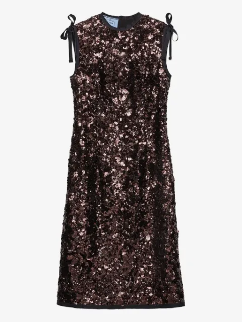 Prada sequin sleeveless midi dress