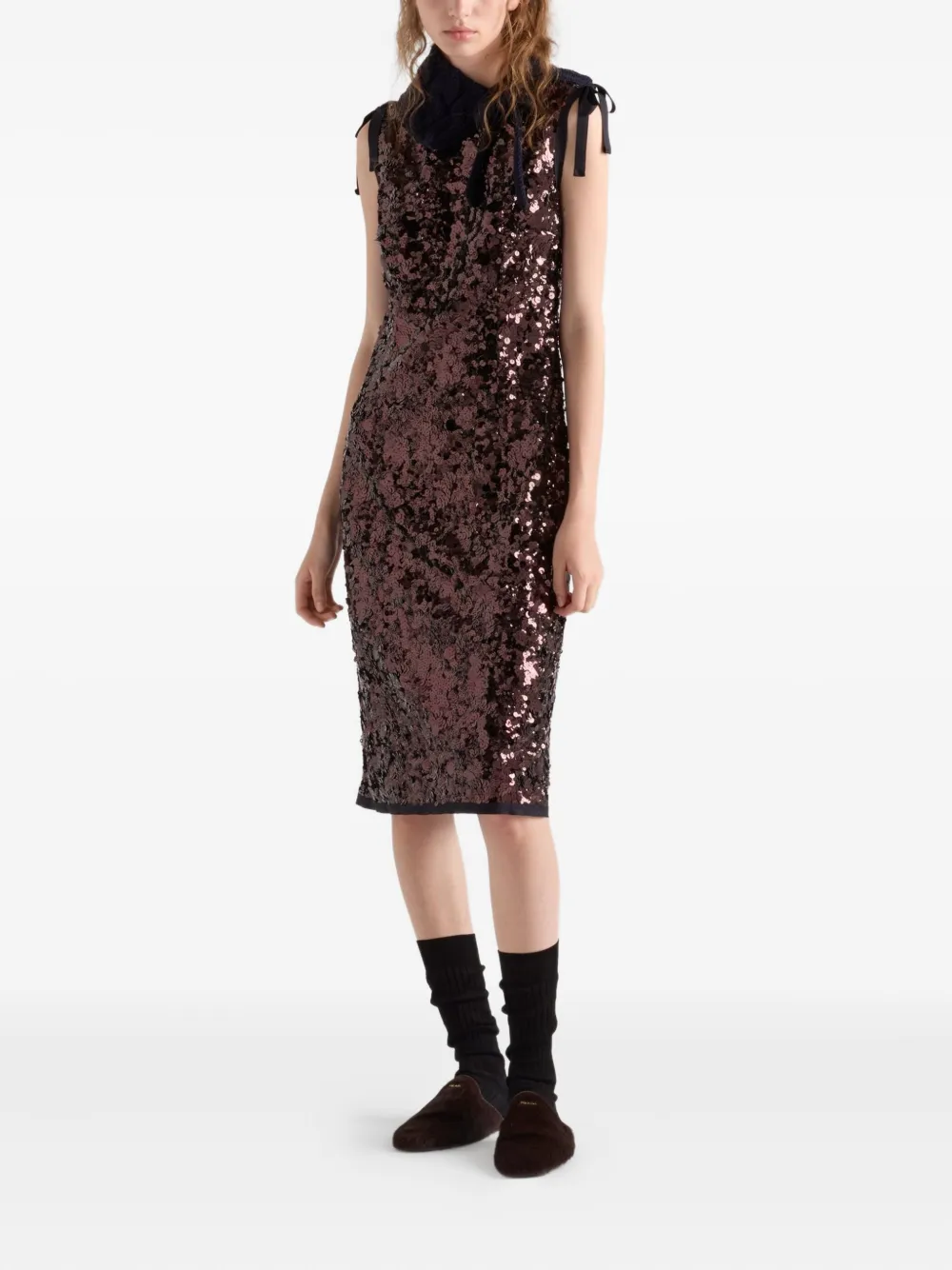 Prada Jurk met pailletten - Bruin