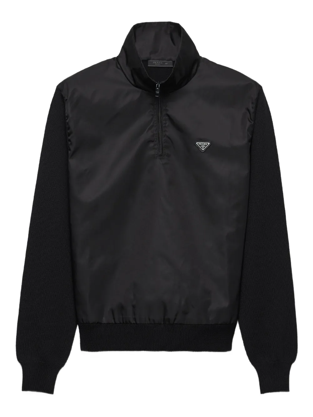 Prada superfine wool half-zipper sweater Zwart