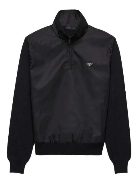 Prada superfine wool half-zipper sweater