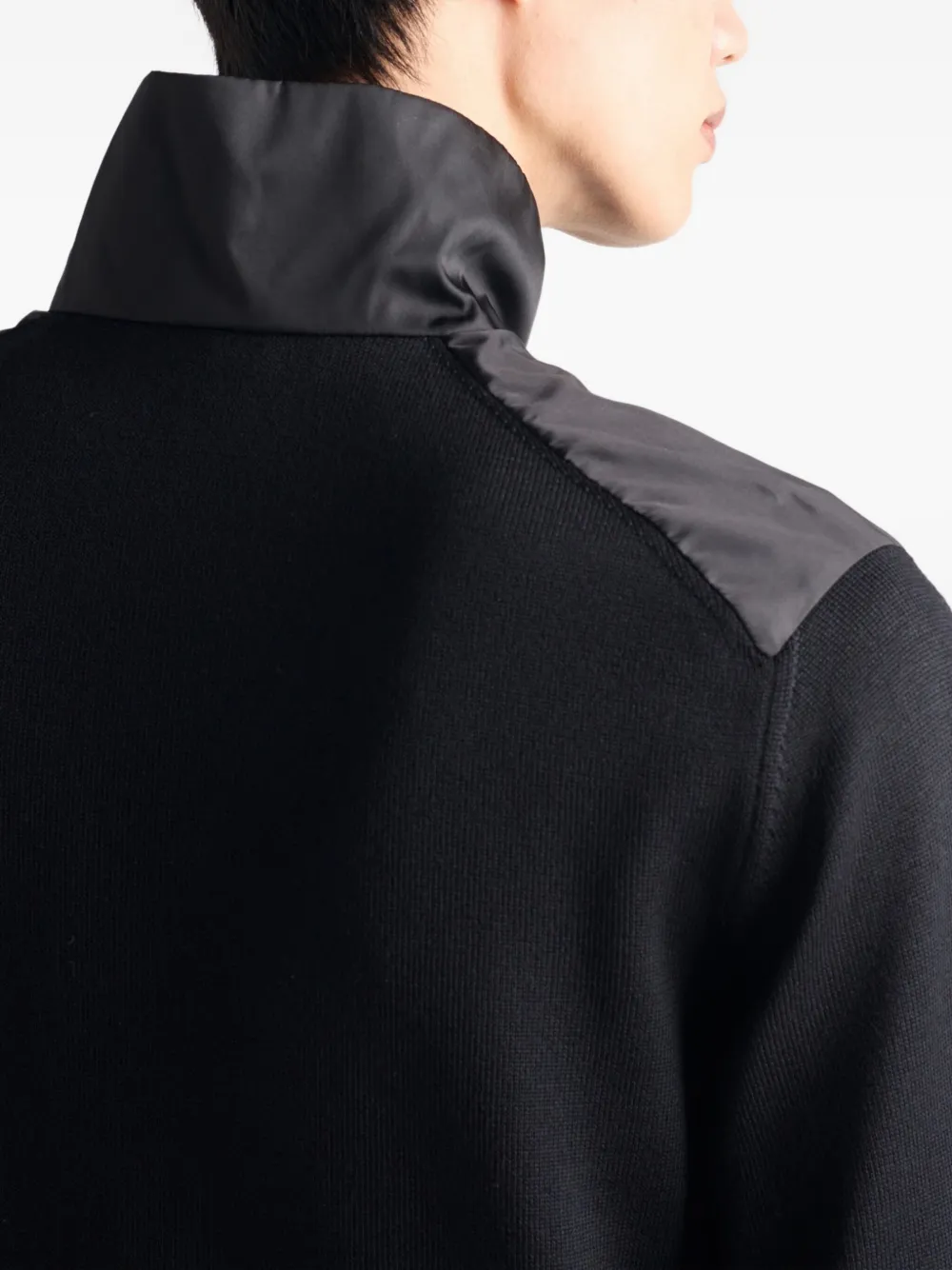 Prada superfine wool half-zipper sweater Zwart