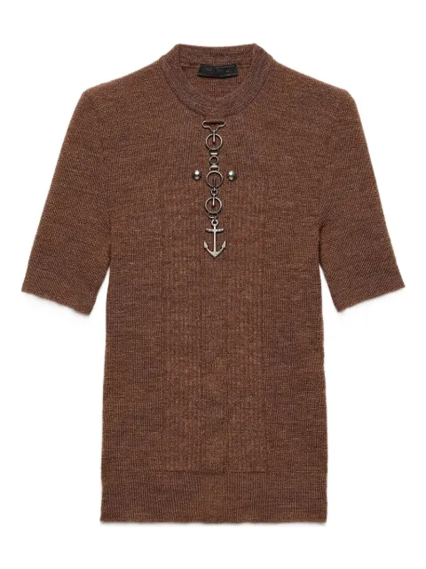 Prada anchor-detail ribbed knit sweater