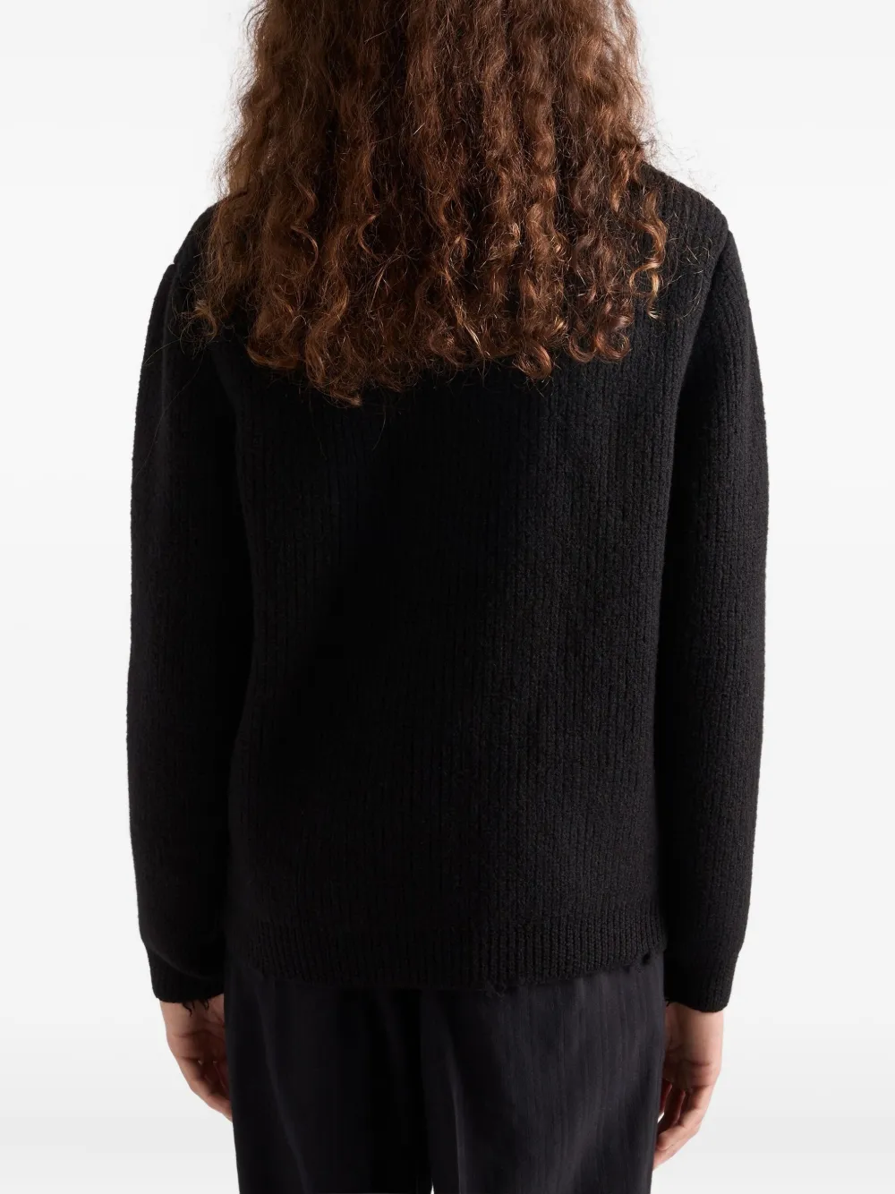 Prada pendant wool crew-neck sweater Zwart