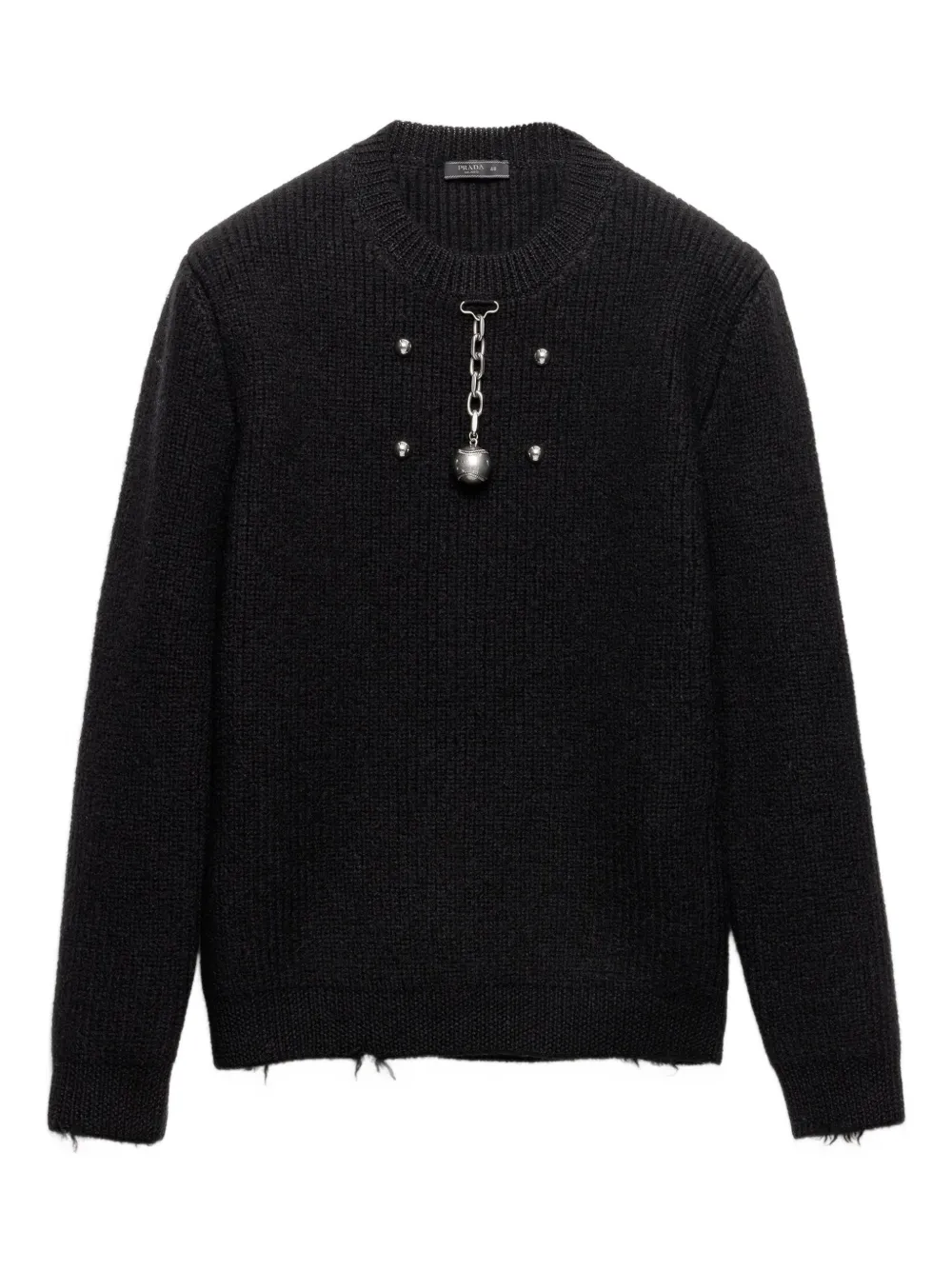 Prada pendant wool crew-neck sweater Zwart