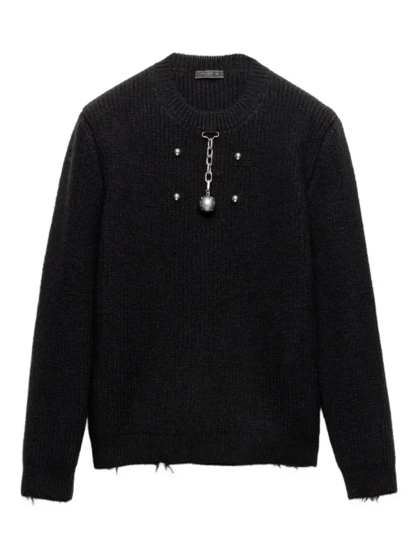 【送料&関税込】Prada Black Wool Blend Sweater 31661489_61001615_600.jpg