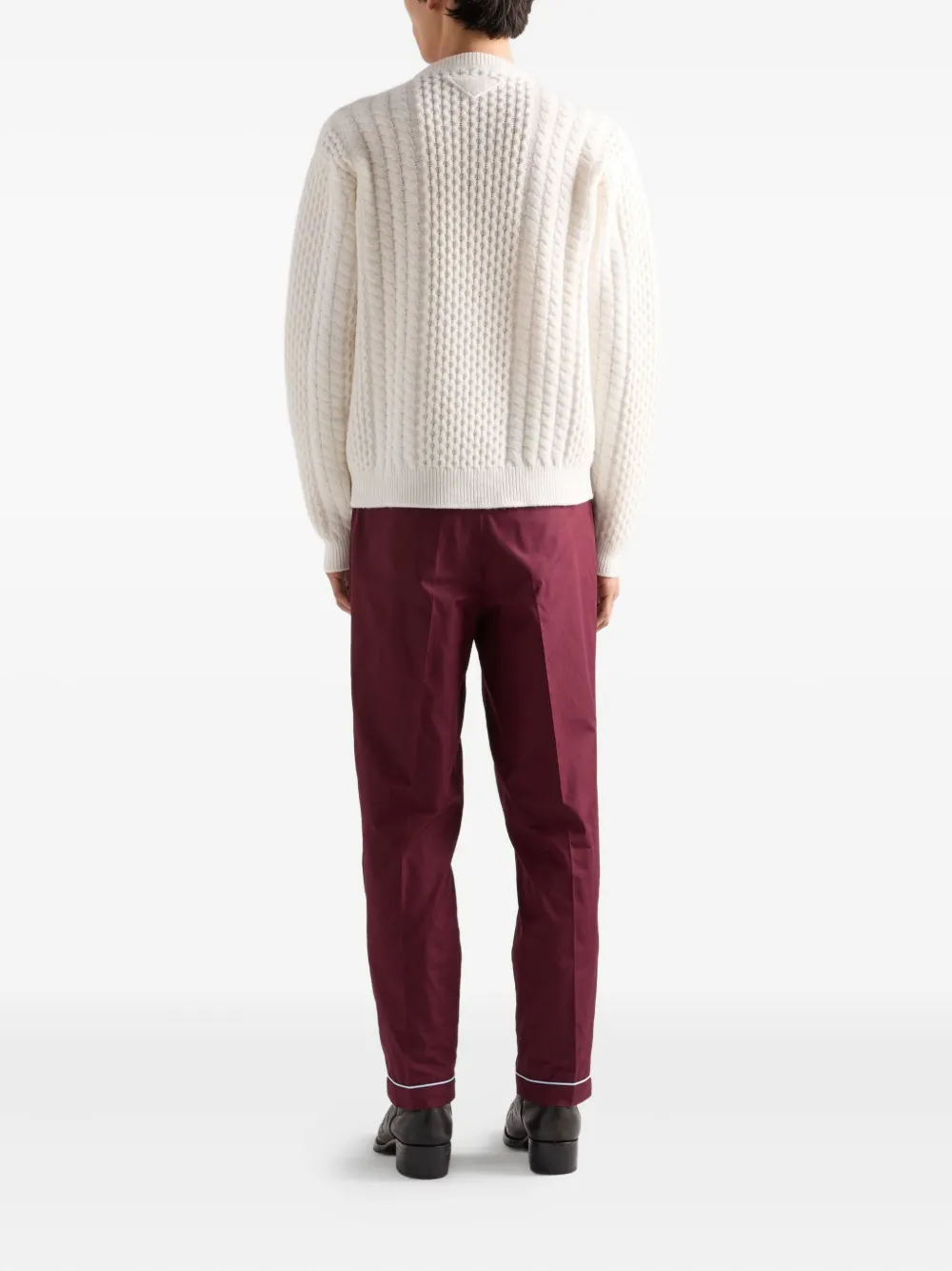 Prada Wollen trui met ronde hals Wit