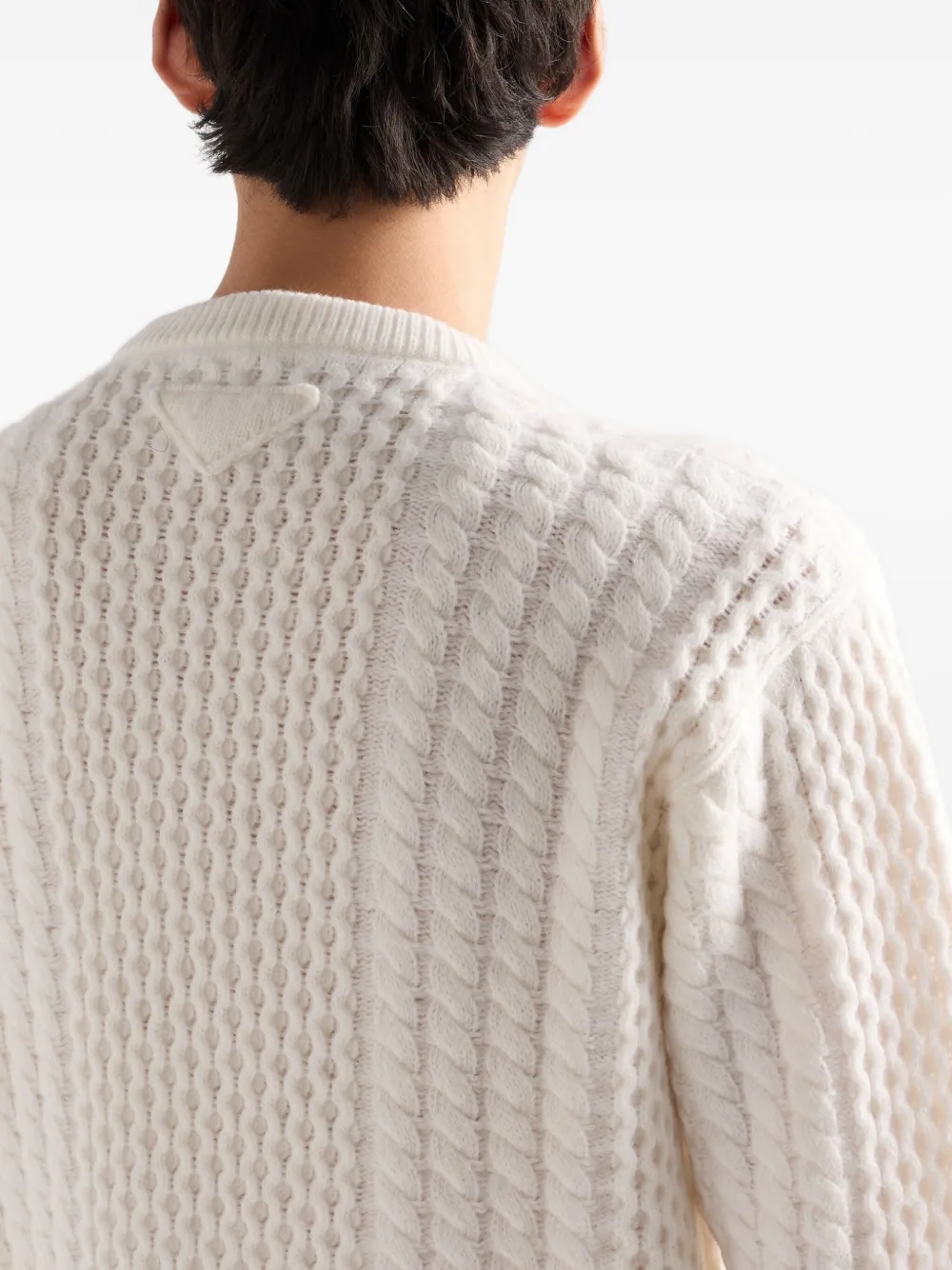 Prada Wollen trui met ronde hals Wit