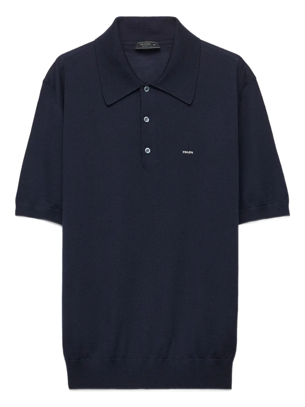 Prada Wollen poloshirt met borduurwerk Blauw