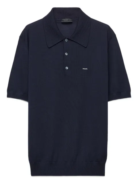 Prada embroidered wool polo shirt