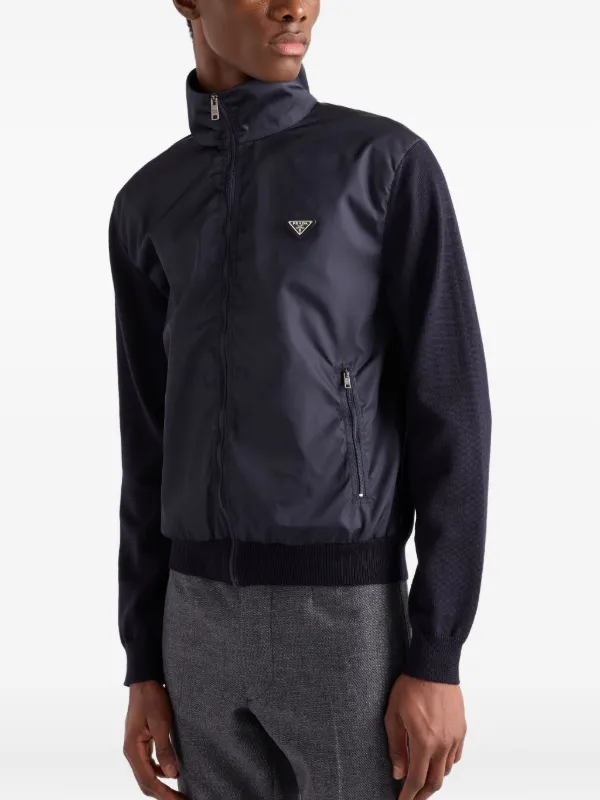 プロフ必読　たもPRADA ウールカーディガン　ネイビー サイズ46 Prada Superfine Wool Zipper Cardigan | Blue | FARFETCH