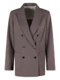 Myths double-breasted patch-pocket blazer - Brown
