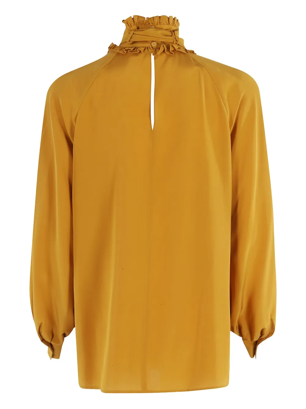 Weekend Max Mara ruffled-neck silk blouse - Geel
