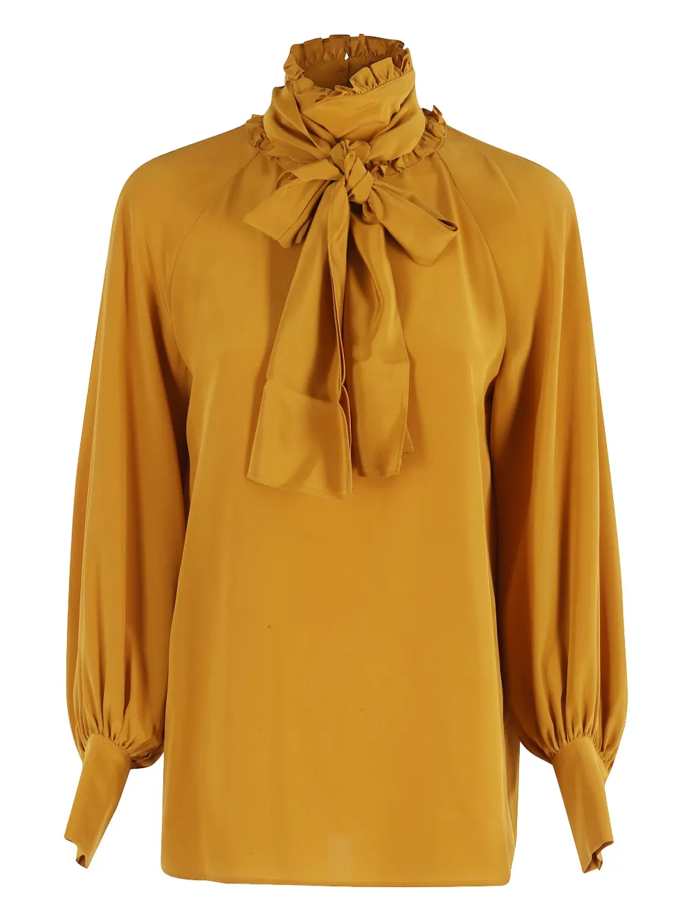 Weekend Max Mara ruffled-neck silk blouse | Yellow | Image 1