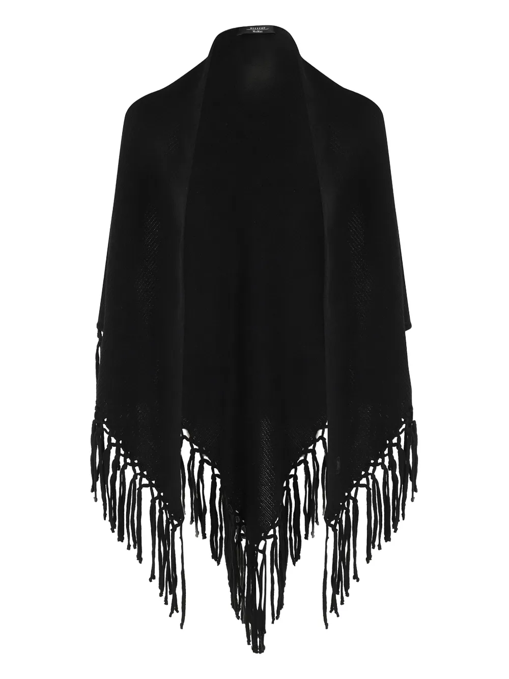 Weekend Max Mara fringed wool cape | Black | Image 1