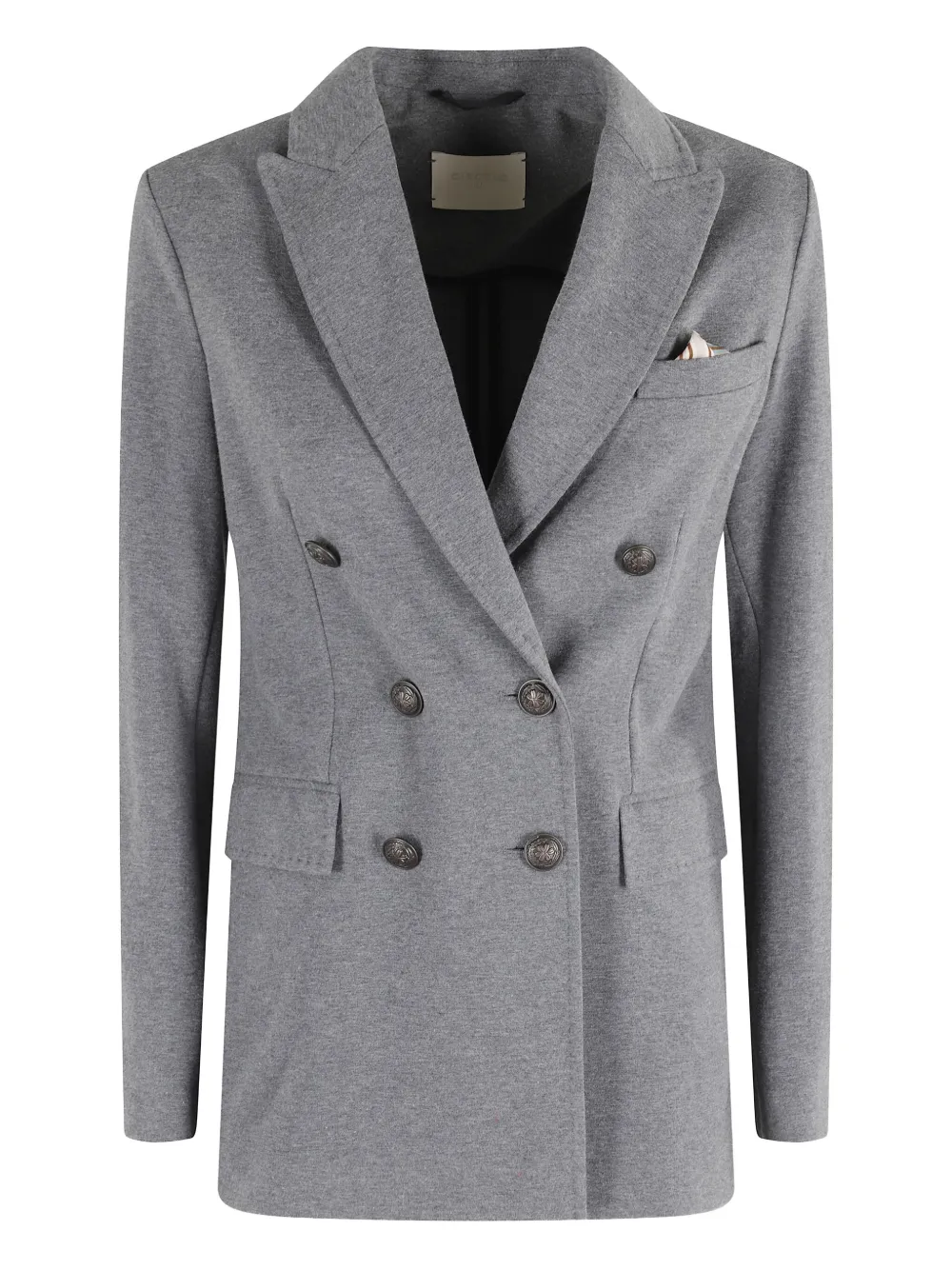 Circolo 1901 Double-breasted Grey Melange Blazer In Gray