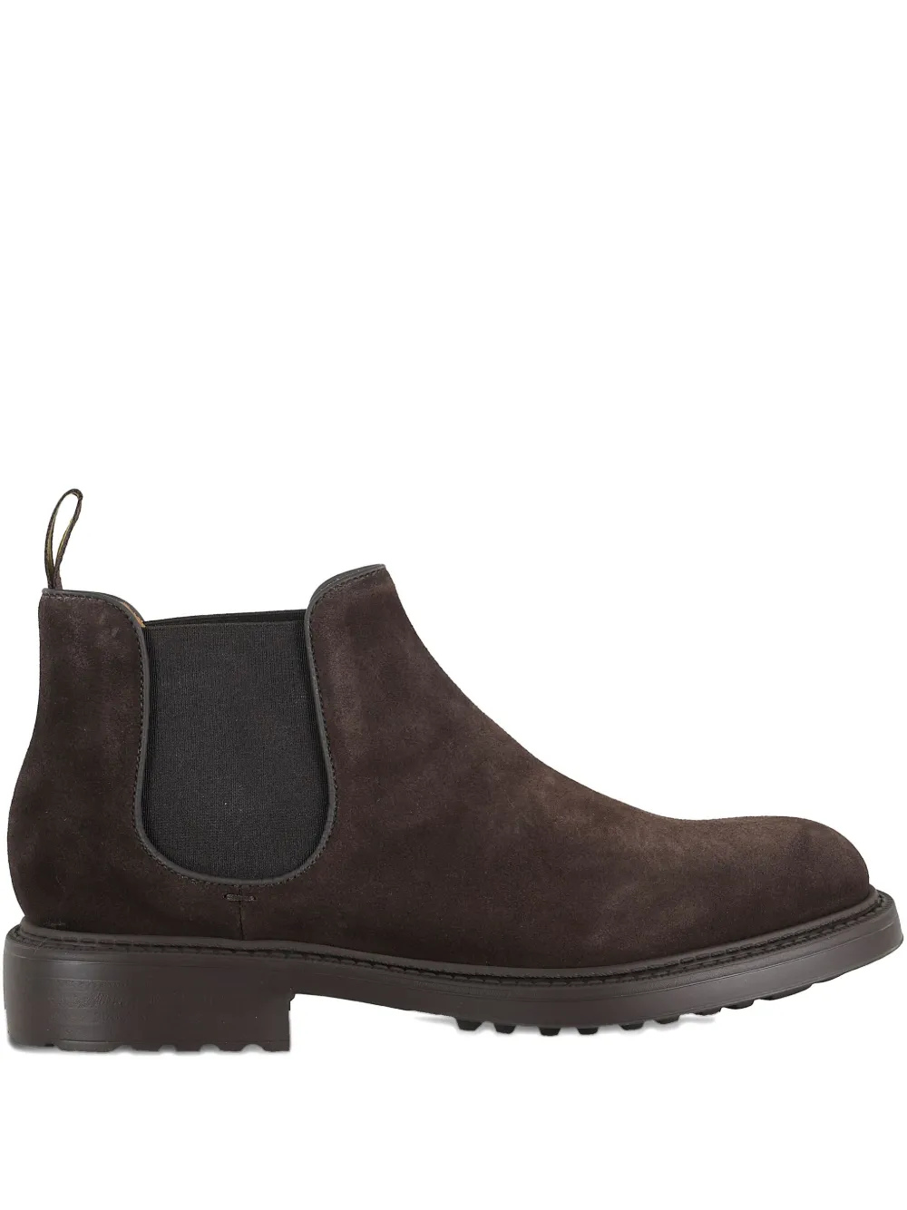 Doucal's elastic-panel suede chelsea boots Brown