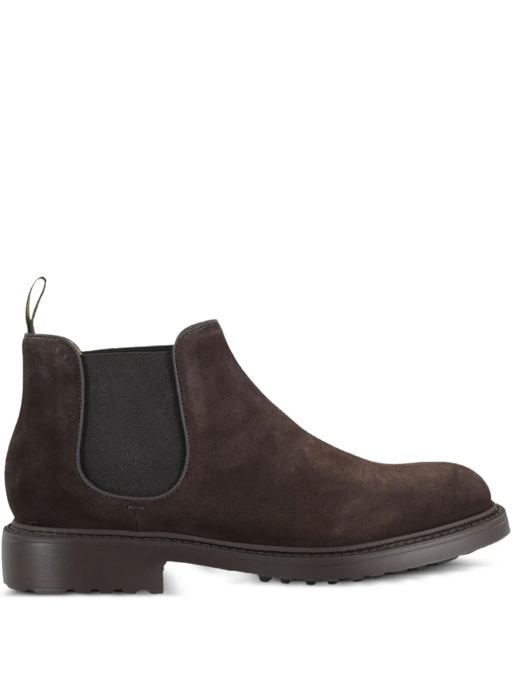 Doucal's elastic-panel suede chelsea boots Brown