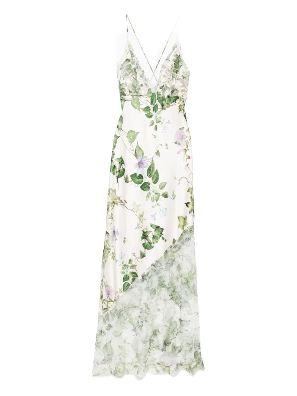 alice + olivia floral lace-insert midi party dress | White | Image 1