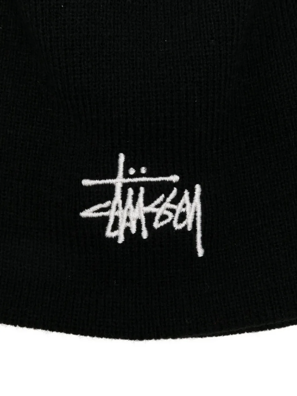 Stussy Logo-embroidered Beanie In Black