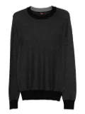 BOSS textured crew-neck sweater - Black