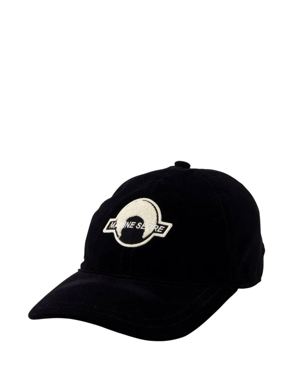 Marine Serre Cappello da baseball con applicazione logo - Nero