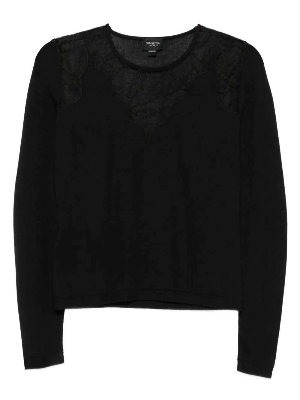 Giambattista Valli lace-insert long-sleeve top | Black | Image 1