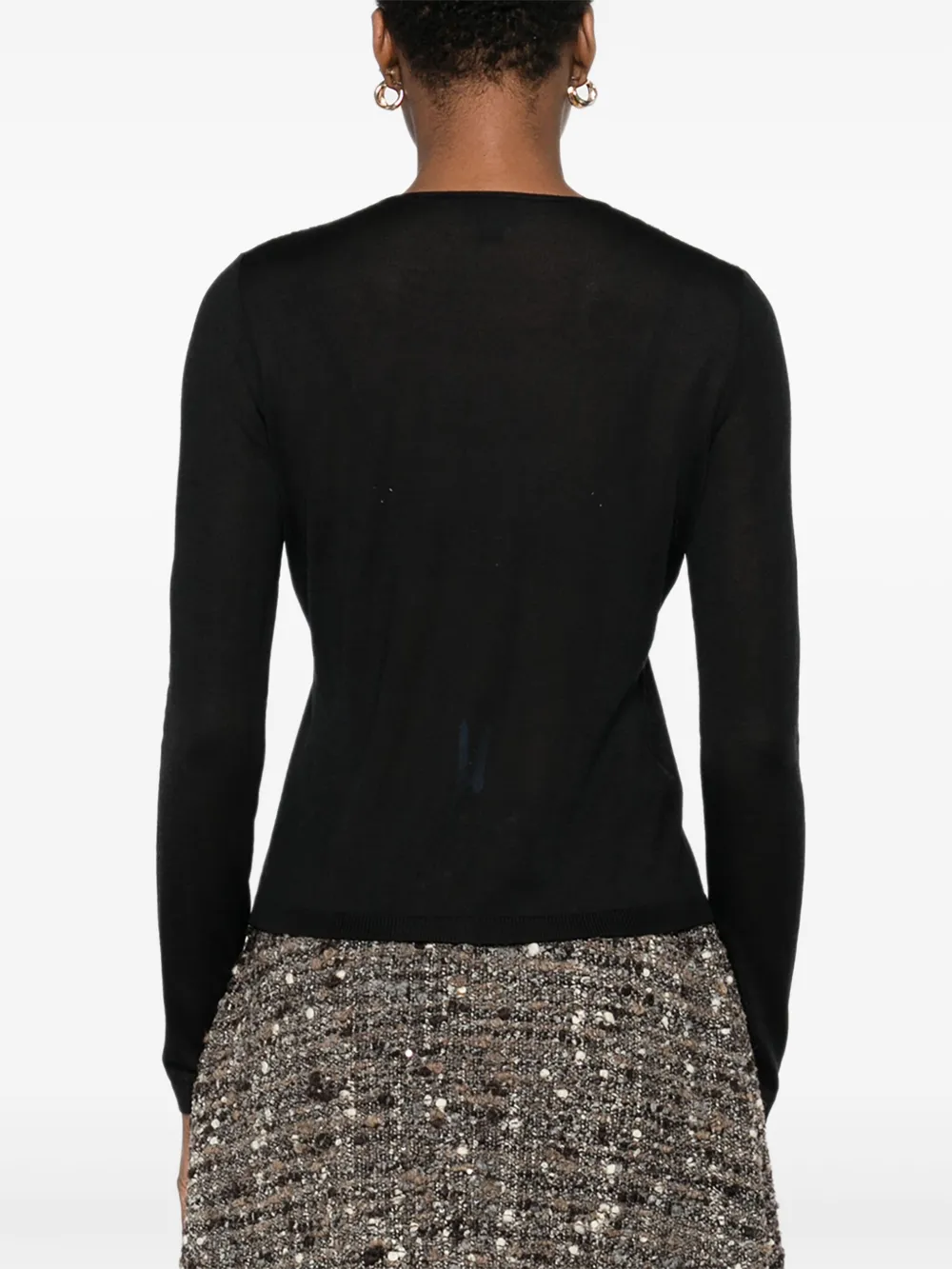 Giambattista Valli Lace-insert Long-sleeve Top In Black