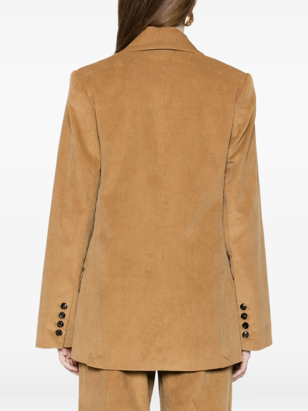 Co Collection Double-breasted Jacket In Brown