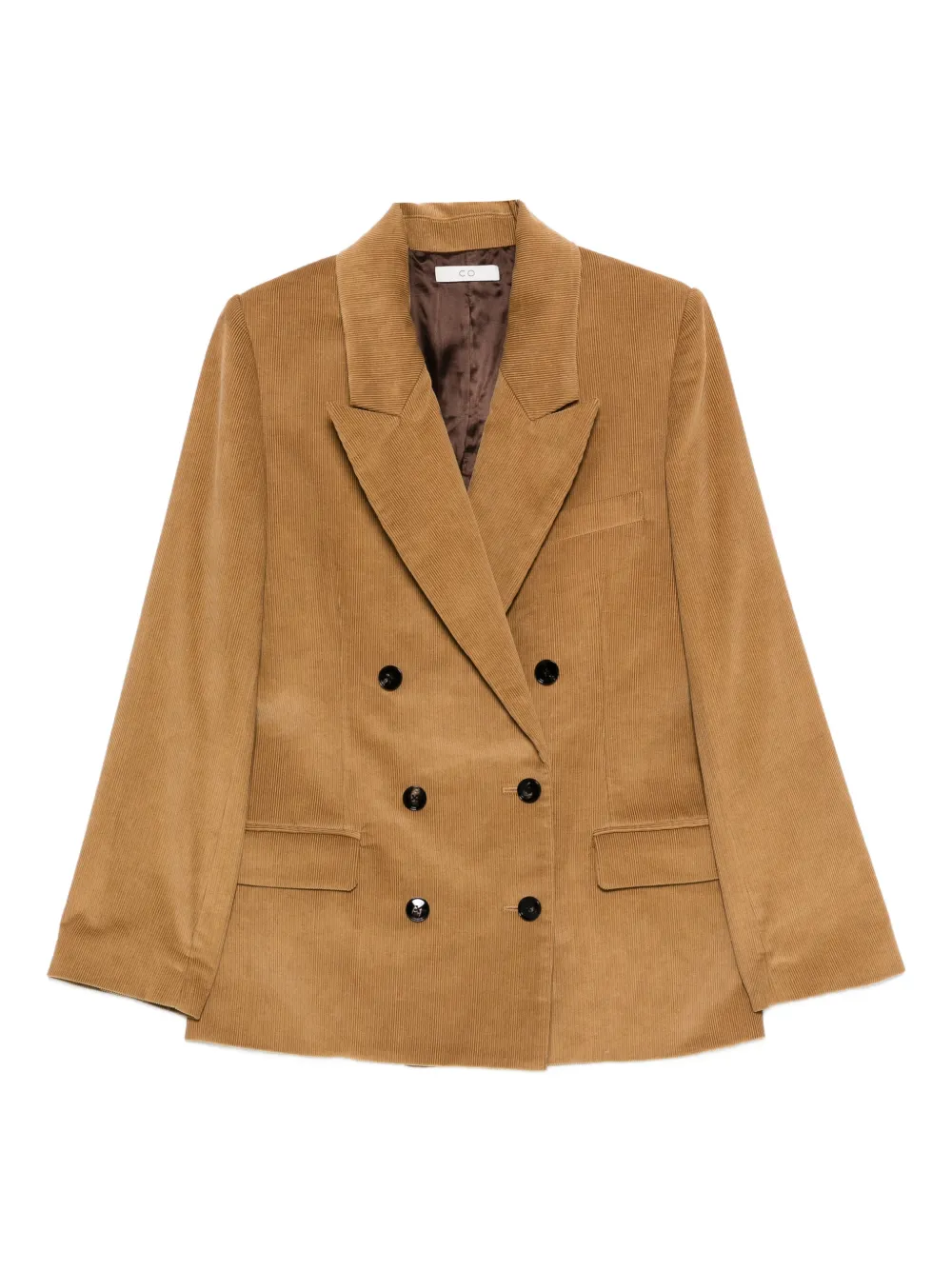 Co Collection Double-breasted Jacket In Brown