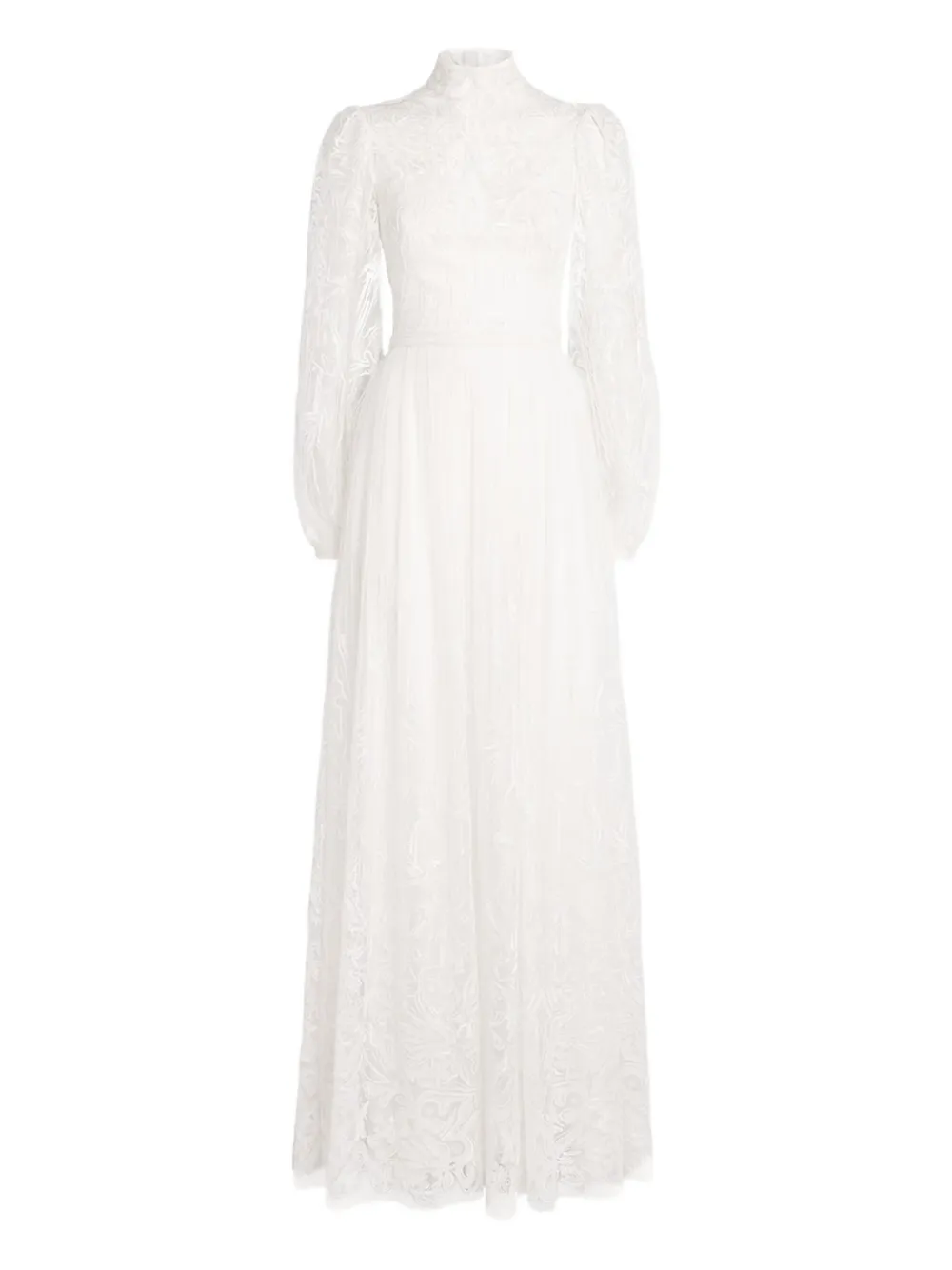 Zuhair Murad lace-pattern A-line gown - Bianco