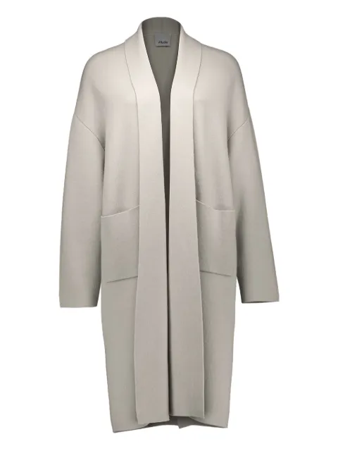 Allude patch-pocket knit coat