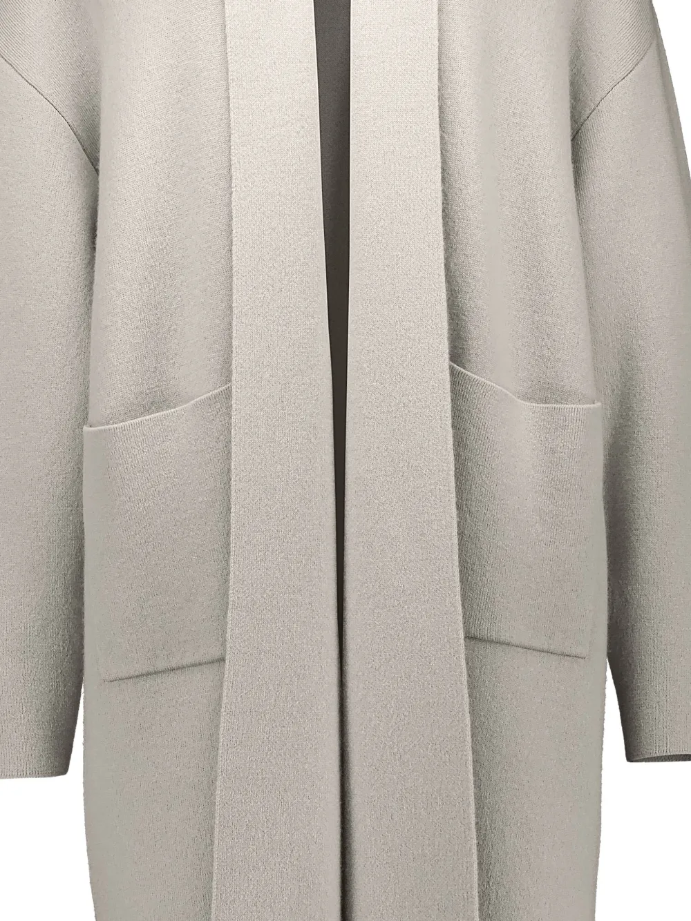 Allude Patch-pocket Knit Coat In Gray