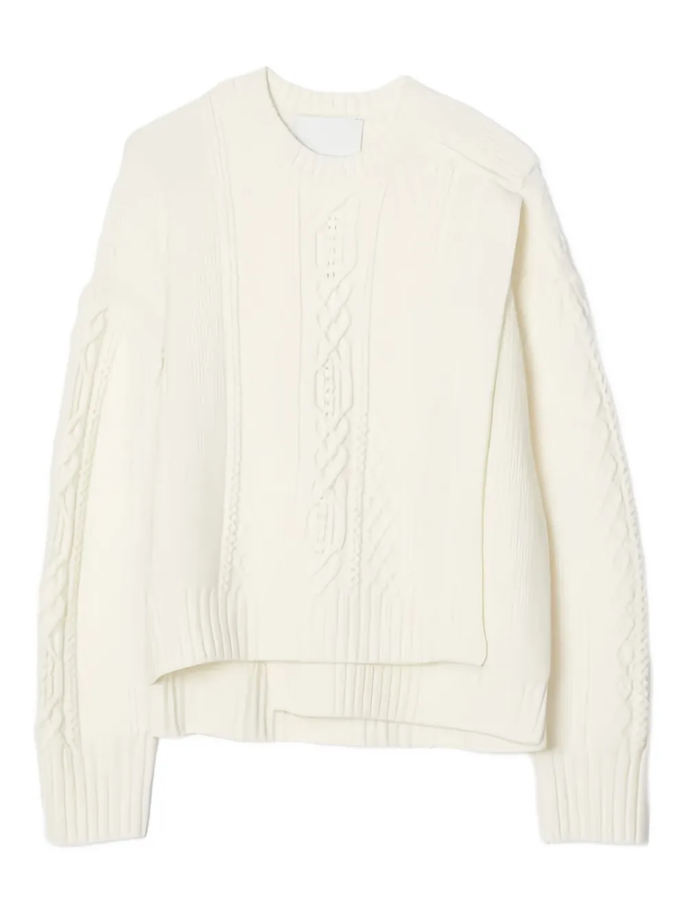3.1 Phillip Lim Cable-knit Panelled Sweater In Neutral