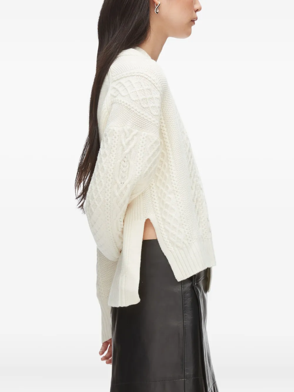 3.1 Phillip Lim Cable-knit Panelled Sweater In Neutral