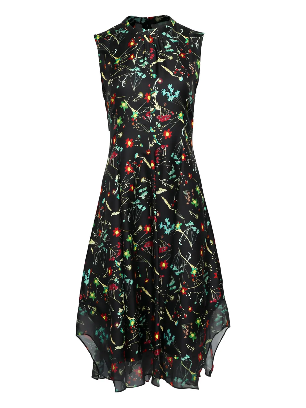 3.1 Phillip Lim floral-pattern sleeveless midi dress - Nero