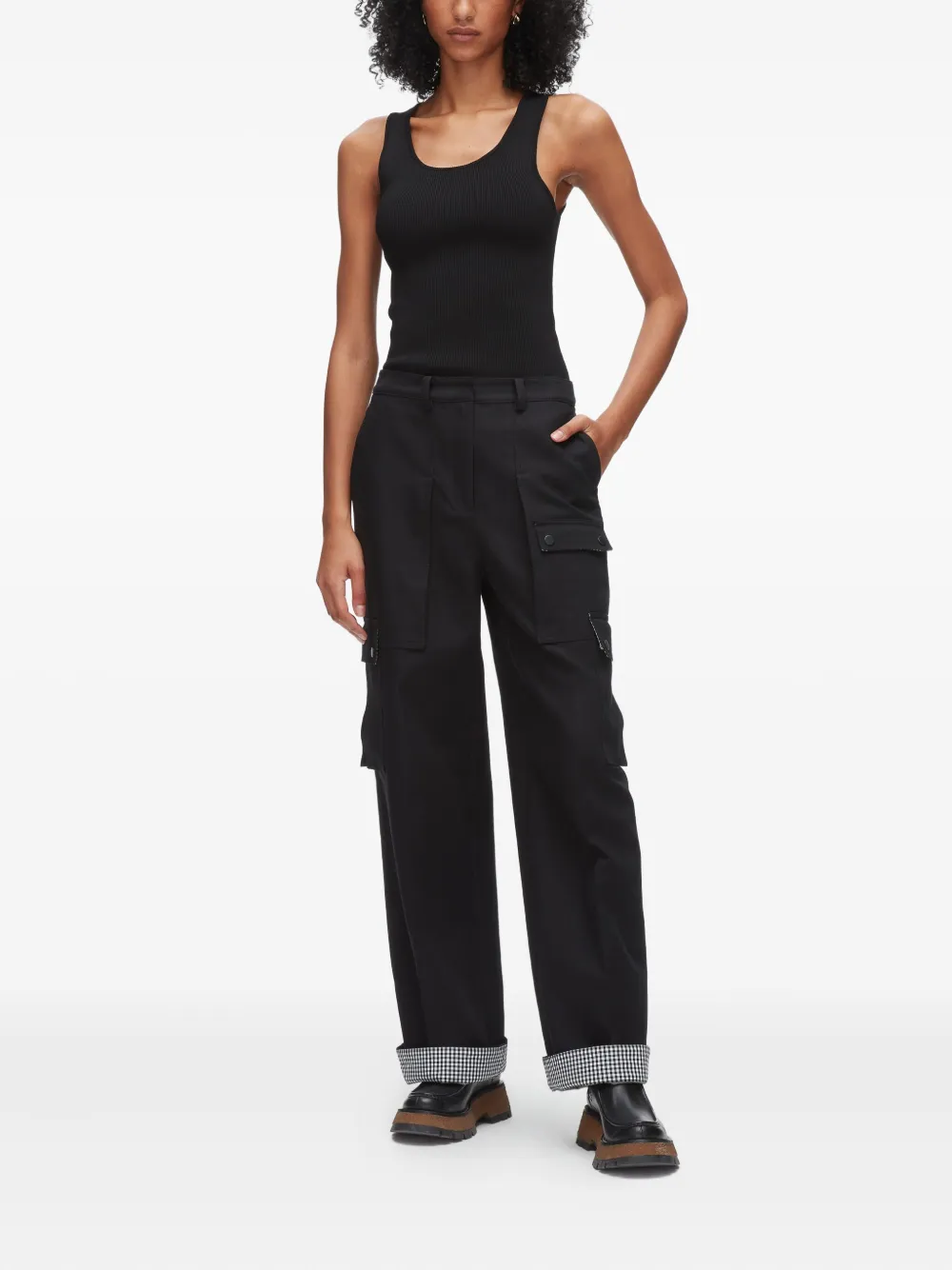 3.1 Phillip Lim Cuffed-hem Cargo Trousers In Black