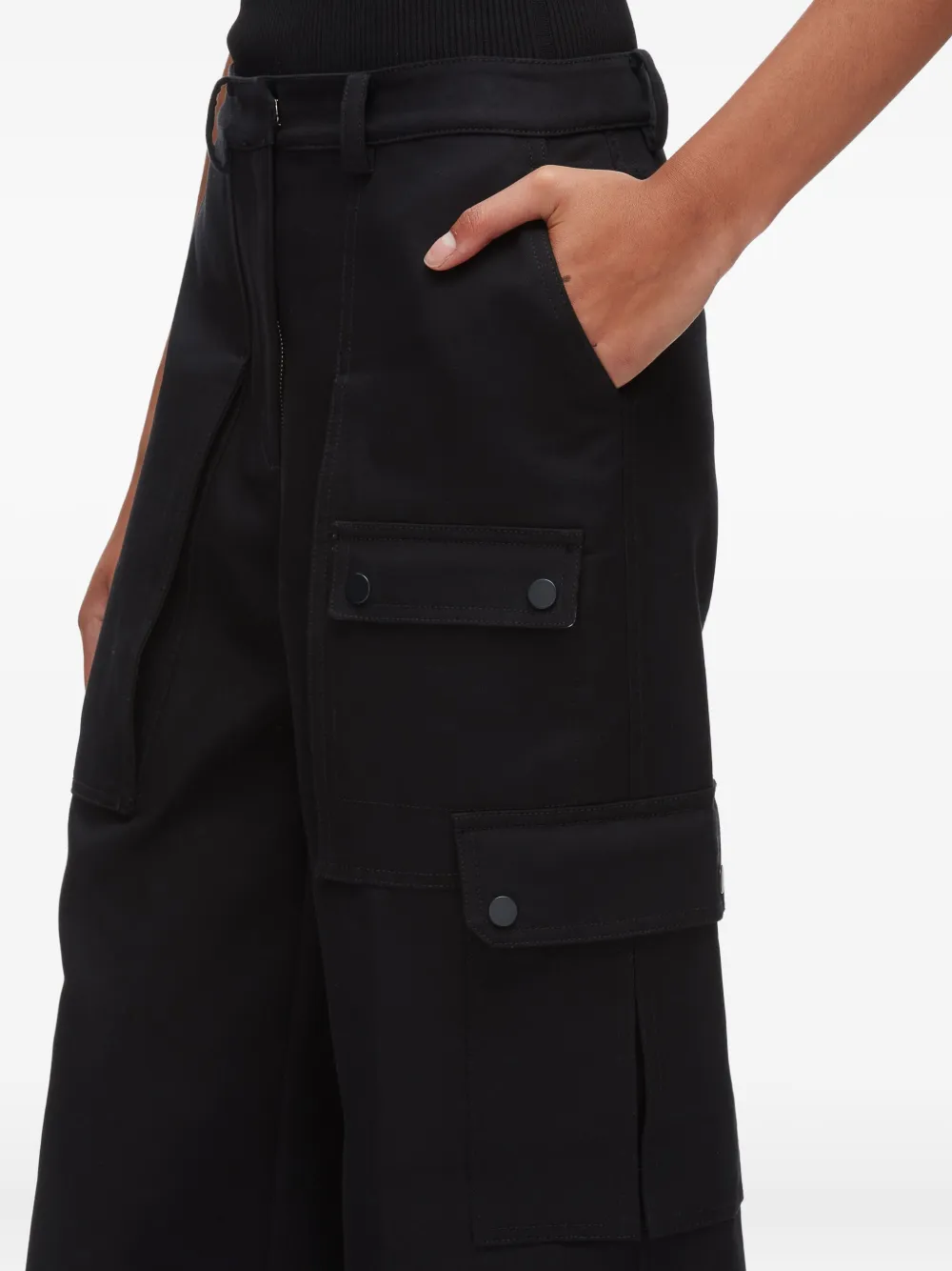 3.1 Phillip Lim Cuffed-hem Cargo Trousers In Black