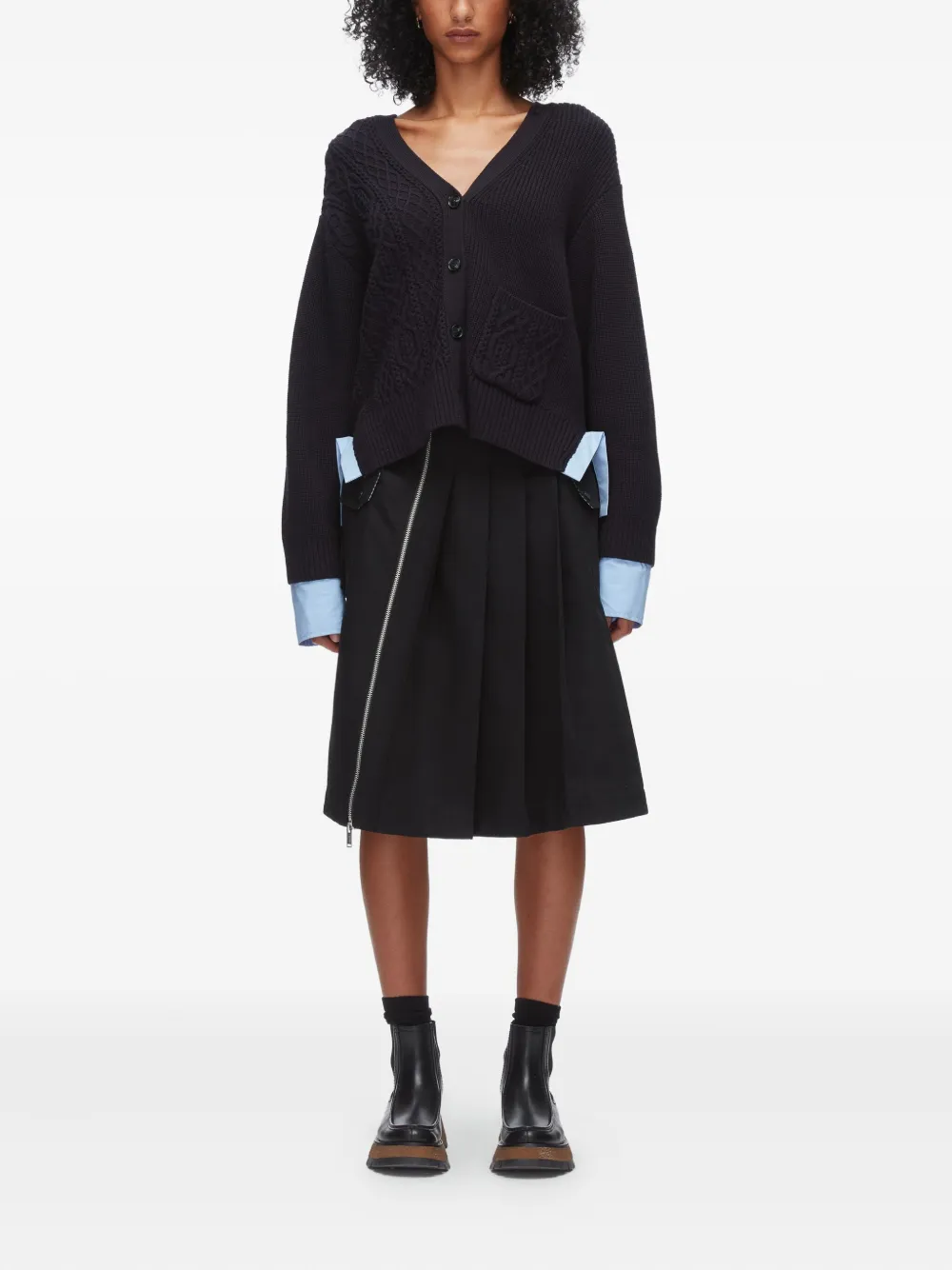 3.1 Phillip Lim Kabelgebreid vest Zwart