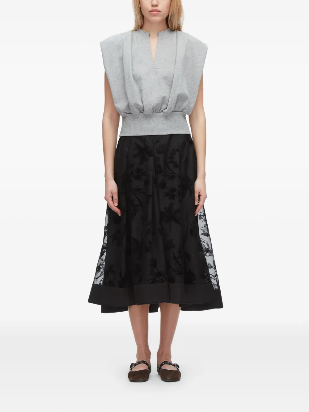 3.1 Phillip Lim jupe mi-longue à fleurs | Jupes trapèze | Image 2