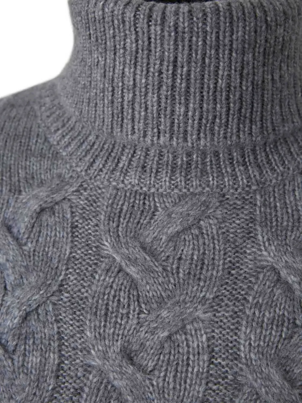 Gran Sasso cable-knit turtleneck sweater Grijs
