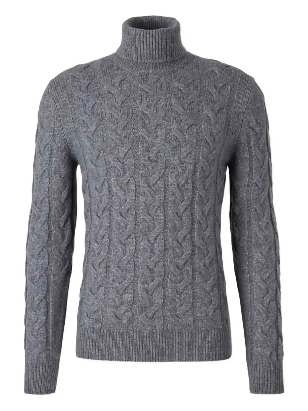Gran Sasso cable-knit turtleneck sweater Grijs