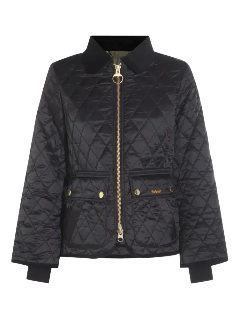 Barbour diamond-quilted zip-front coat