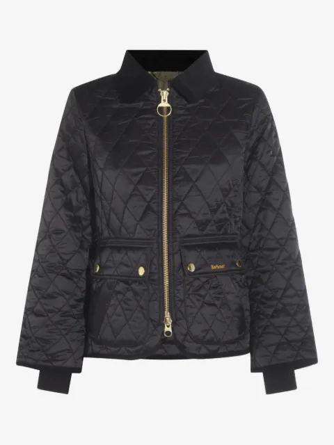 Barbour diamond-quilted zip-front coat