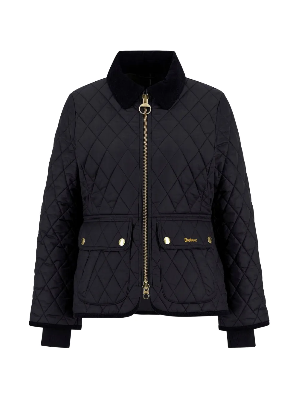 Barbour diamond-quilted zip-front coat