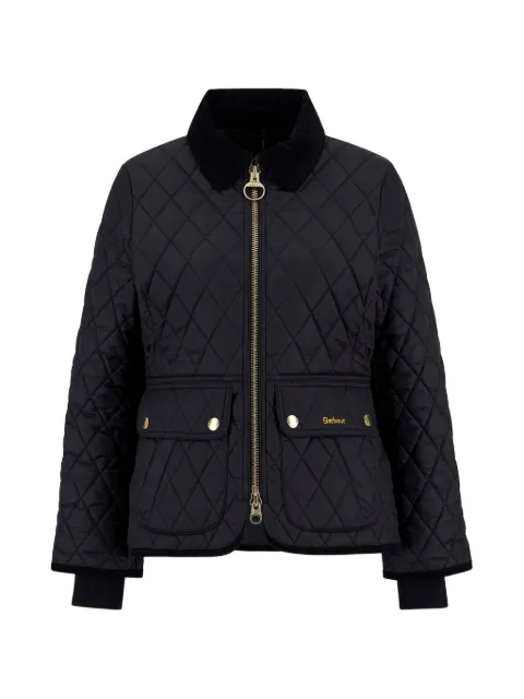 Barbour diamond-quilted zip-front coat