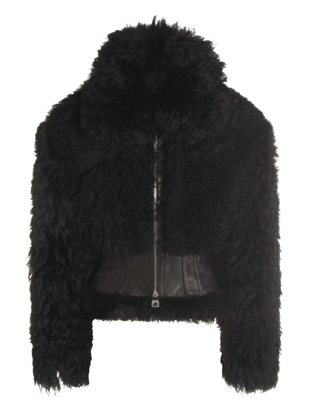 Blumarine Long-sleeved Hooded Cotton Jacket In Black