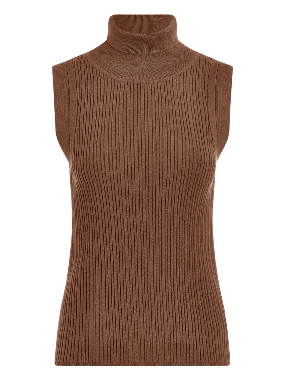 Varley ribbed turtleneck tank top | Brown | Image 1